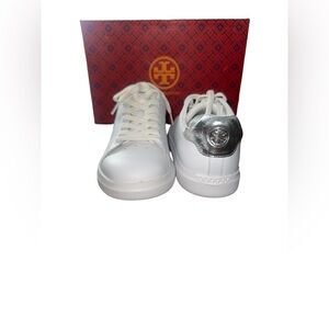 Tory Burch White Sneakers with Silver Detail